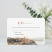 RSVP Card Waterverf Cote d'Azur France Riviera Kaart (Staand voorkant)