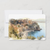 RSVP Card Waterverf Cote d'Azur France Riviera Kaart (Achterkant)