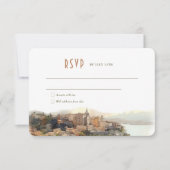 RSVP Card Waterverf Cote d'Azur France Riviera Kaart (Voorkant)