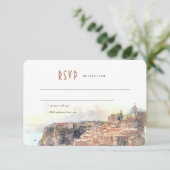 RSVP Card Waterverf Cote d'Azur France Riviera Kaart (Staand voorkant)