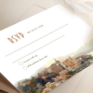 RSVP Card Waterverf Cote d'Azur France Riviera Kaart