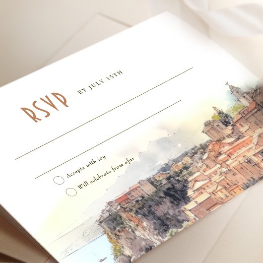 RSVP Card Waterverf Cote d'Azur France Riviera Kaart