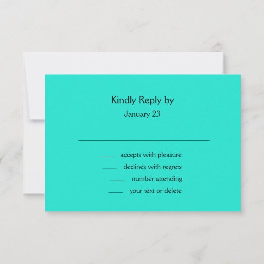 RSVP Card Waterverf Flowers Aqua en Turquoise (Achterkant)