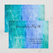 RSVP Card Waterverf Streaks Blue Star van David (Voorkant / Achterkant)