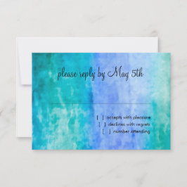 RSVP Card Waterverf Streaks Blue Star van David