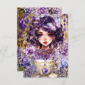 RSVP Card Whimsical Teacup (Voorkant / Achterkant)