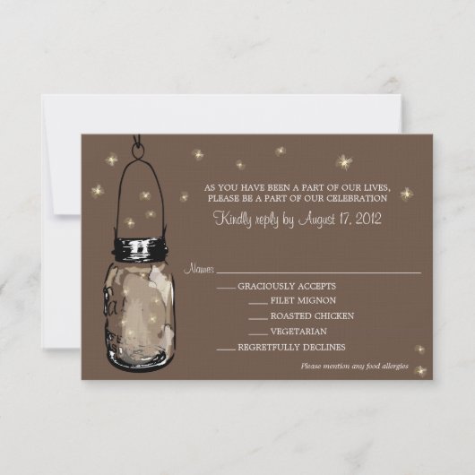 RSVP Card Whimsy Fireflies (Voorkant)