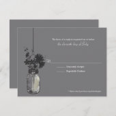 RSVP Card Wind Bloemen & Mason Jar (Voorkant / Achterkant)