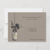 RSVP Card Wind Bloemen & Mason Jar (Voorkant)