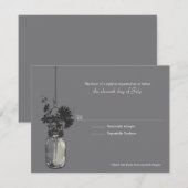 RSVP Card Wind Bloemen & Mason Jar Kaartje (Voorkant / Achterkant)