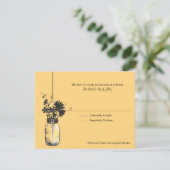 RSVP Card Wind Bloemen & Mason Jar Kaartje (Staand voorkant)