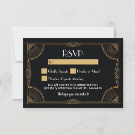 RSVP Cards 1920's  Gatsby bruiloft uitnodigingen