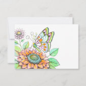 RSVP Cards Waterverf Vlinder en Bloem (Achterkant)