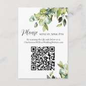 RSVP Cash Fund QR-code Elegant Green Botanicals Informatiekaartje (Voorkant)
