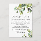 RSVP Cash Fund QR-code Elegant Green Botanicals Informatiekaartje (Achterkant)