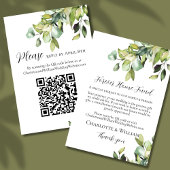 RSVP Cash Fund QR-code Elegant Green Botanicals Informatiekaartje