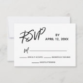 RSVP Casual Handschrift Script BW Bruiloft Set (Voorkant)