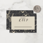 RSVP Celestial Boho Wedding Card Notitiekaartje (Voorkant / Achterkant in situ)