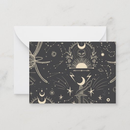 RSVP Celestial Boho Wedding Card Notitiekaartje (Achterkant)