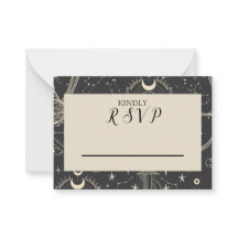 RSVP Celestial Boho Wedding Card