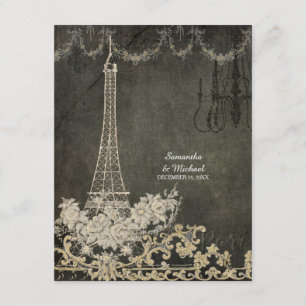 RSVP Chalk  Paris Parisian Stylish Wedding