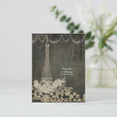 RSVP Chalk Paris Parisian Stylish Wedding Kaartje (Staand voorkant)
