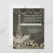 RSVP Chalk Paris Parisian Stylish Wedding Kaartje (Achterkant)