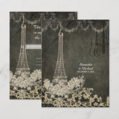 RSVP Chalk Paris Parisian Stylish Wedding Kaartje (Voorkant / Achterkant)