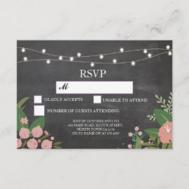 RSVP Chalk Wedding Rustic Licht Floral Kaarten