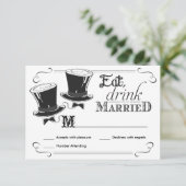 RSVP Chalkboard Gay Wedding Top Hats (Staand voorkant)