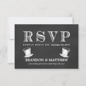 RSVP Chalkboard Gay Wedding Top Hats (Achterkant)