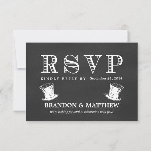 RSVP Chalkboard Gay Wedding Top Hats (Achterkant)