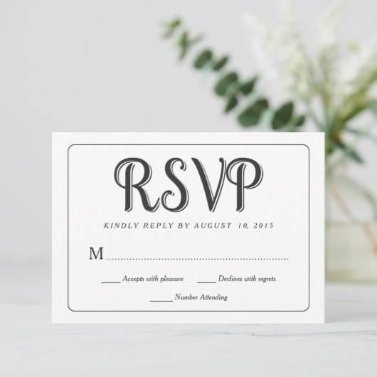 RSVP Chalkboard Weduwkaarten (Staand voorkant)