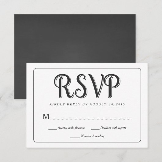 RSVP Chalkboard Weduwkaarten (Voorkant / Achterkant)