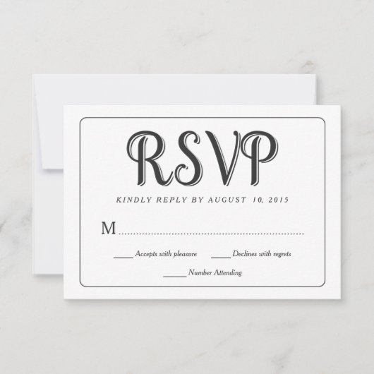 RSVP Chalkboard Weduwkaarten Kaartje (Voorkant)