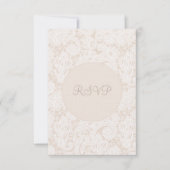 RSVP Champagne Ivory Lace Wedding Card (Voorkant)