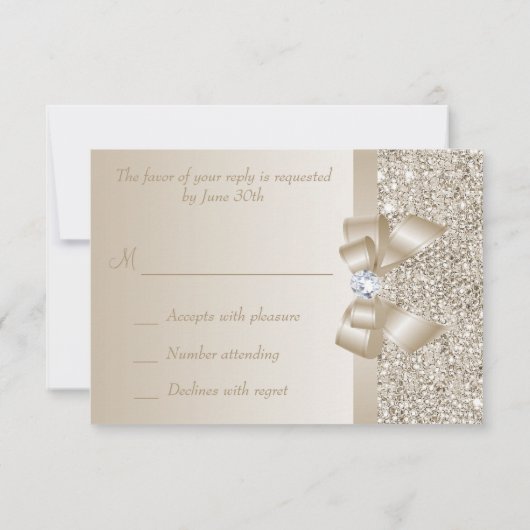 RSVP Champagne Sequins, Bow & Diamant RSVP (Achterkant)