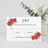 RSVP Charra Invitations, Red Roses charra (Staand voorkant)