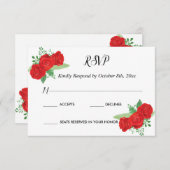RSVP Charra Invitations, Red Roses charra (Voorkant / Achterkant)