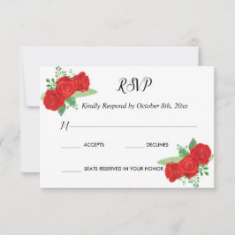 RSVP Charra Invitations, Red Roses charra