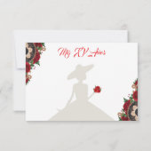 RSVP Charra Invitations, Red Roses charra Kaartje (Achterkant)