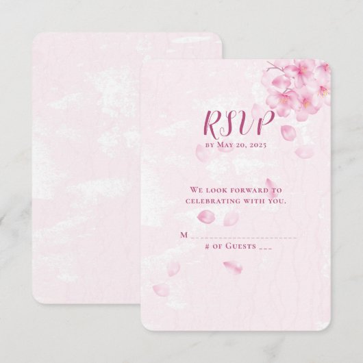 RSVP cherry blossom bruiloft (Voorkant / Achterkant)