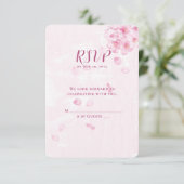 RSVP cherry blossom bruiloft Kaartje (Staand voorkant)
