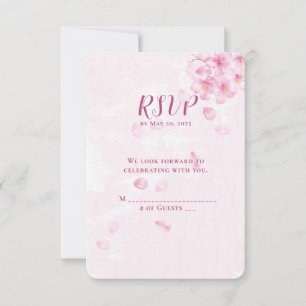 RSVP cherry blossom bruiloft Kaartje