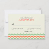 RSVP Chevron Wedding Coral Mint Green (Voorkant)