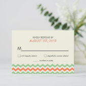 RSVP Chevron Wedding Coral Mint Green (Staand voorkant)