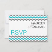 RSVP Chevron Zigzag Wedding Modern Kaartje (Achterkant)
