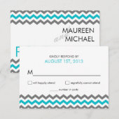RSVP Chevron Zigzag Wedding Modern Kaartje (Voorkant / Achterkant)