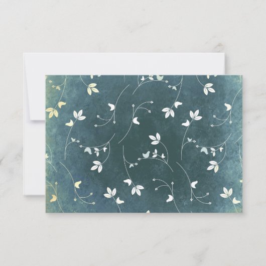 RSVP Chic  Pattern met vogels en bladeren Kaartje (Voorkant)