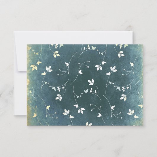 RSVP Chic  Pattern met vogels en bladeren Kaartje (Voorkant)